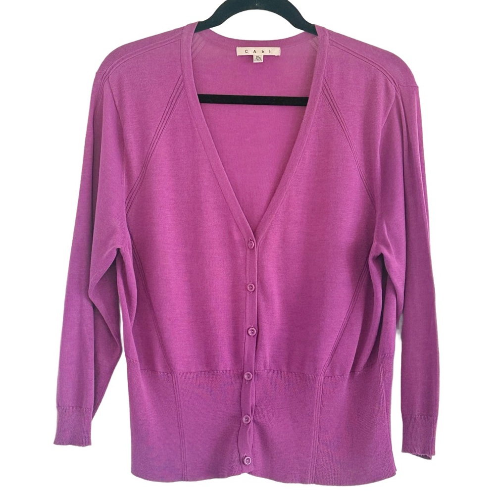 CAbi Women's Vivid Purple Cardigan XL